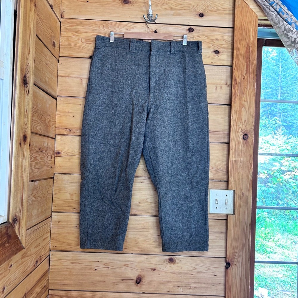 Vintage Wool Hunting Trousers Mens Size 40 Grey Heavy Field Pants Woolrich